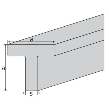 Aluminium T-Profil AW-6060 (AlMgSi0,5) 6m