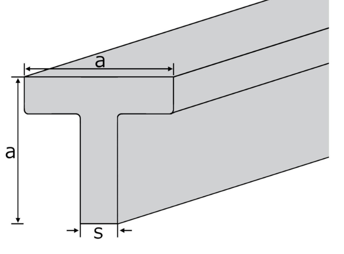 Stainless steel T-profile